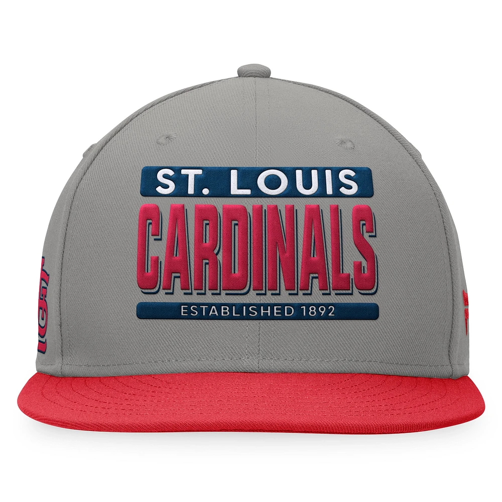 Men's Fanatics Gray/Red St. Louis Cardinals Line Drive Two-Tone Snapback Hat