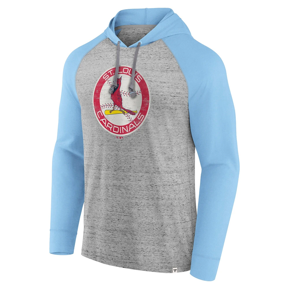 Men's Fanatics  Gray St. Louis Cardinals Single Play Speckled Lightweight Pullover Hoodie