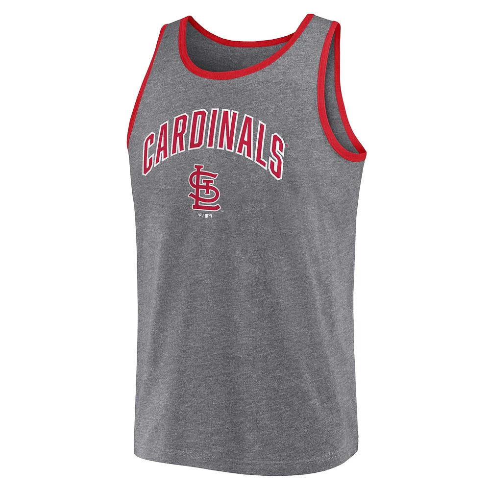 Débardeur primaire Fanatics Heather Grey St. Louis Cardinals pour hommes