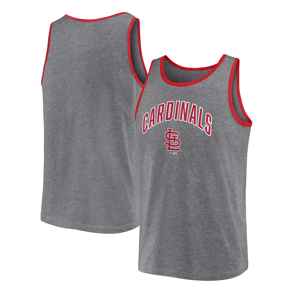 Men's Fanatics  Heather Gray St. Louis Cardinals Primary Tank Top