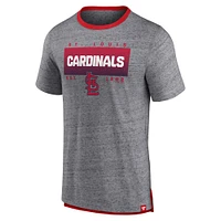 Men's Fanatics Heathered Gray St. Louis Cardinals Iconic Team Element Speckled Ringer T-Shirt