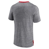 Men's Fanatics Heathered Gray St. Louis Cardinals Iconic Team Element Speckled Ringer T-Shirt