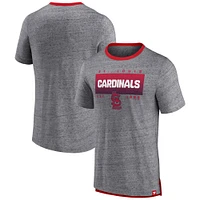 Men's Fanatics Heathered Gray St. Louis Cardinals Iconic Team Element Speckled Ringer T-Shirt