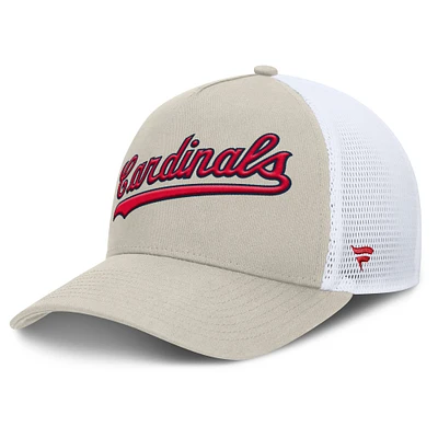 Casquette réglable kaki A-Frame Heritage Light Khaki Fanatics pour hommes des Cardinals de St. Louis