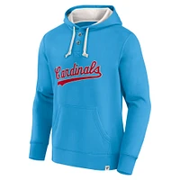 Sweat à capuche en polaire Henley Fanatics bleu clair des Cardinals de St. Louis pour l'adversité