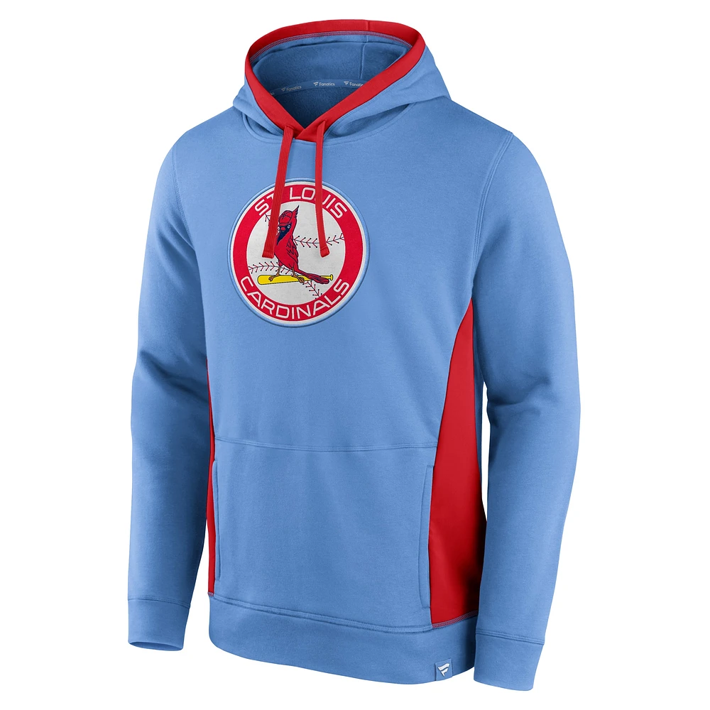 Men's Fanatics Light Blue St. Louis Cardinals True Classics Fanarama Pullover Hoodie