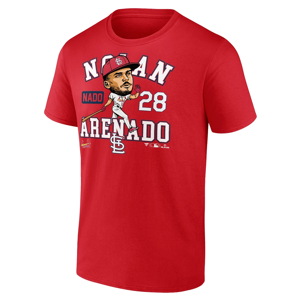 T-shirt rouge caricature de la ville natale des Cardinals St. Louis Fanatics Nolan Arenado pour hommes