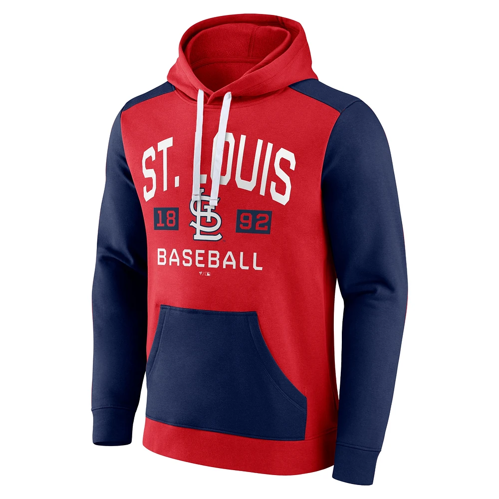 Sweat à capuche Fanatics rouge/marine St. Louis Cardinals Chip Team pour hommes