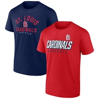 Ensemble combiné de t-shirts Fanatics pour hommes rouge/marine St. Louis Cardinals Player Pack