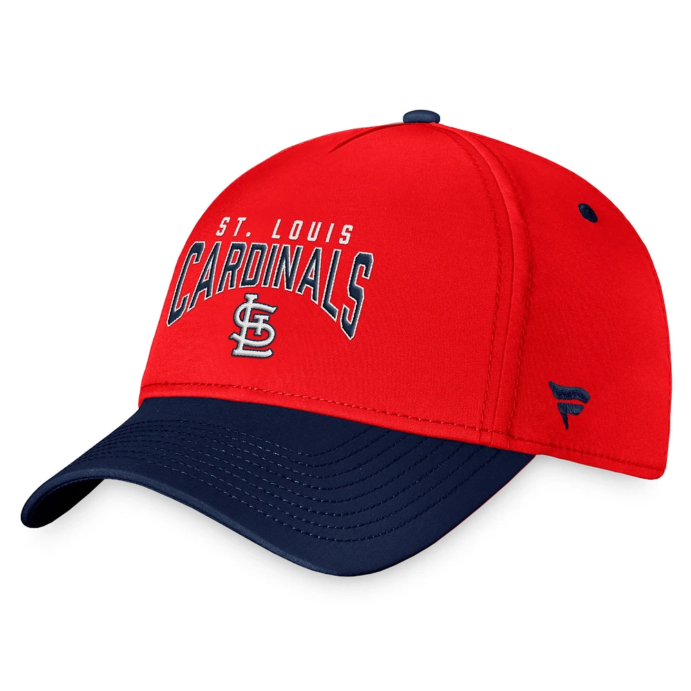 Casquette flexible à logo empilé Fanatics rouge/marine St. Louis Cardinals pour hommes