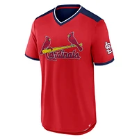 Men's Fanatics  Red/Navy St. Louis Cardinals Walk-Off V-Neck T-Shirt