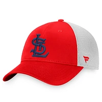 Casquette Snapback Core Trucker Fanatics rouge/blanc St. Louis Cardinals Cooperstown Collection pour hommes