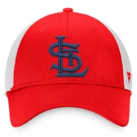 Casquette Snapback Core Trucker Fanatics rouge/blanc St. Louis Cardinals Cooperstown Collection pour hommes