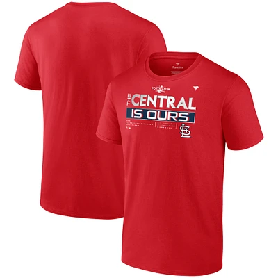 Fanatics pour hommes, rouge, St. Louis Cardinals 2022 NL Central Division Champions Big & Tall T-shirt