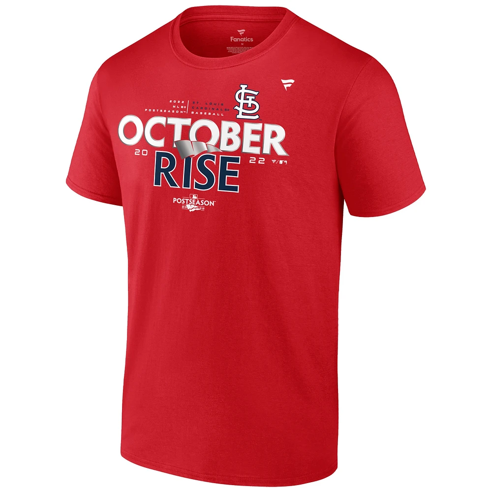 T-shirt grand et pour hommes Fanatics Red St. Louis Cardinals 2022 Postseason Locker Room