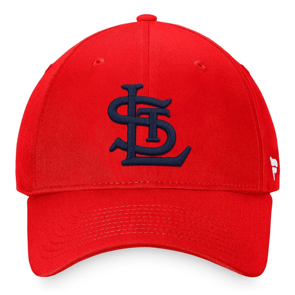 Casquette réglable Fanatics Red St. Louis Cardinals Cooperstown Collection Core pour hommes