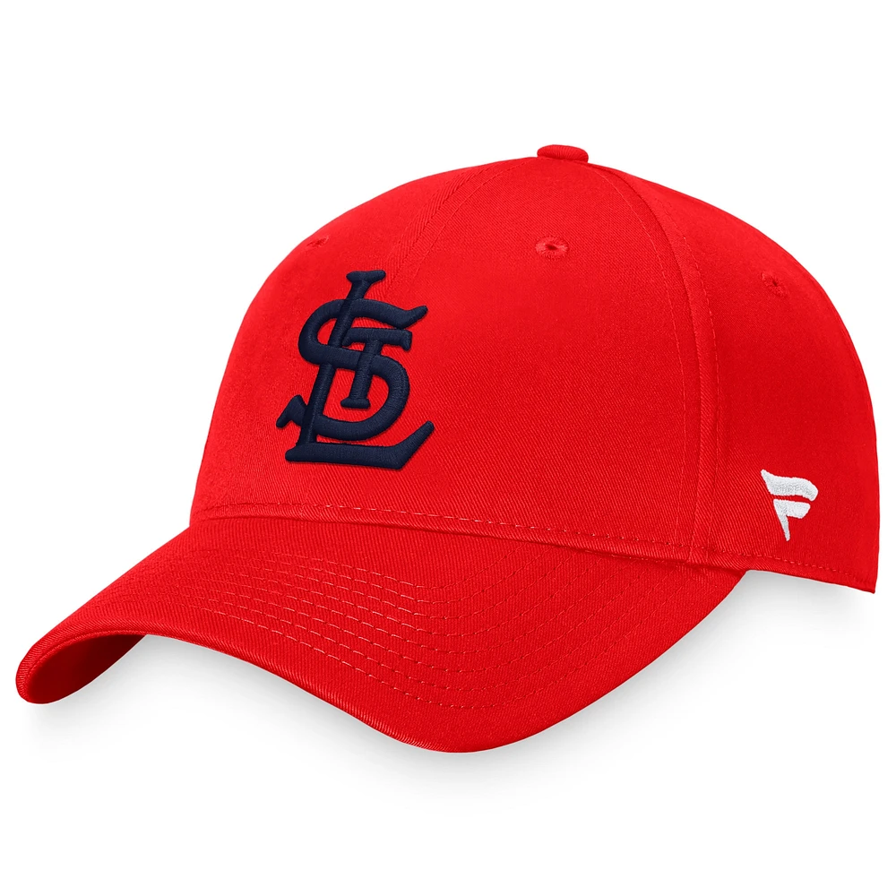 Casquette réglable Fanatics Red St. Louis Cardinals Cooperstown Collection Core pour hommes