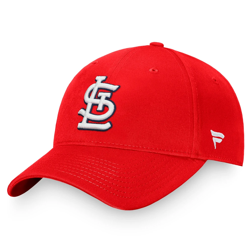 Casquette réglable Fanatics Red St. Louis Cardinals Core pour hommes