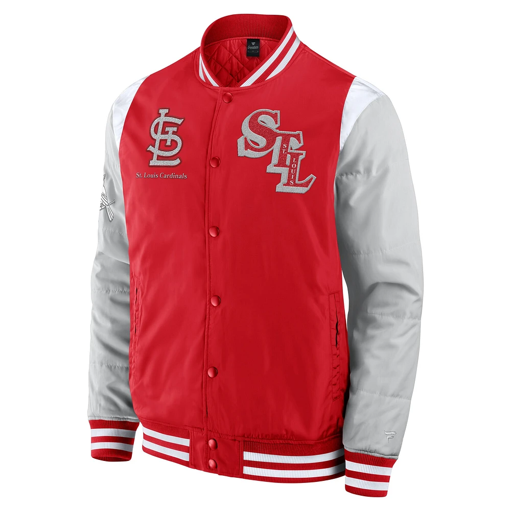 Veste à boutons-pression intégrale Elements Elite de St. Louis Cardinals Fanatics pour homme, rouge