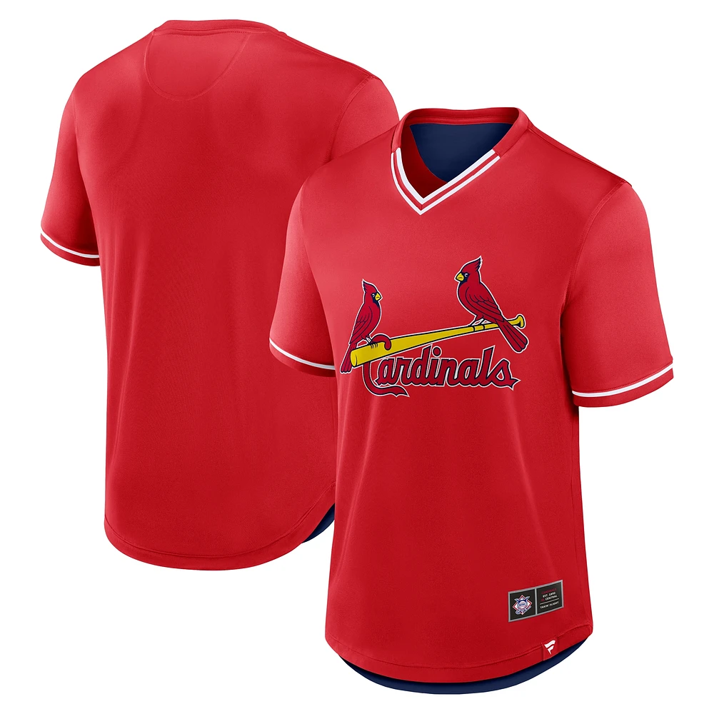 T-shirt à col en V pour homme Fanatics Red St. Louis Cardinals Fantastic Finish