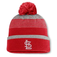 Bonnet en tricot à revers dégradé fondamental avec pompon pour hommes Fanatics Red St. Louis Cardinals