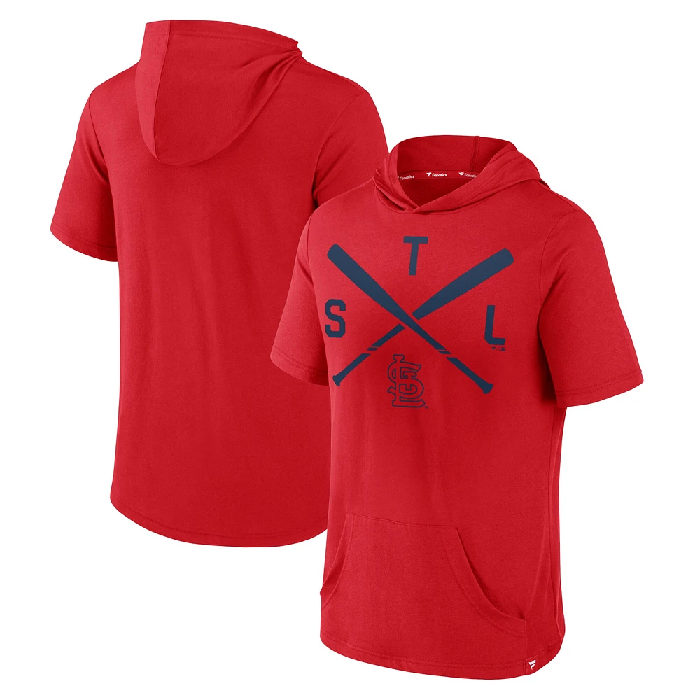 Haut à capuche manches courtes Iconic Rebel pour hommes Fanatics Red St. Louis Cardinals