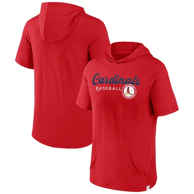 Men's Fanatics Red St. Louis Cardinals Offensive Strategy Short Sleeve Pullover Hoodie