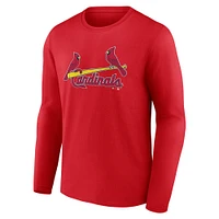 T-shirt à manches longues pour homme avec logo officiel des Cardinals de St. Louis Fanatics Red