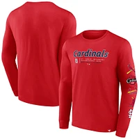 T-shirt rouge à manches longues Fanatics St. Louis Cardinals Strike the Goal pour hommes