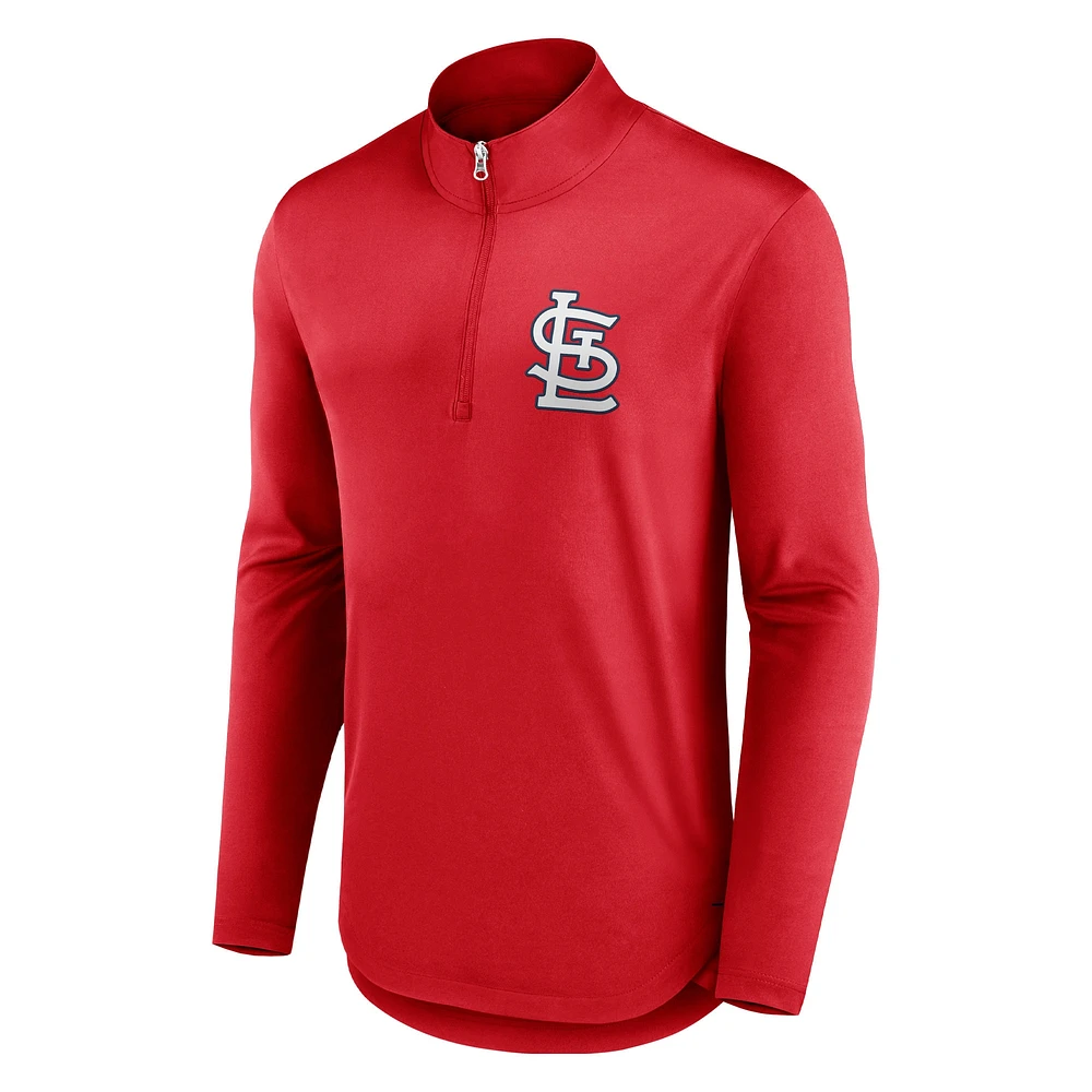 Men's Fanatics Red St. Louis Cardinals Tough Minded Lightweight Quarter-Zip Pullover