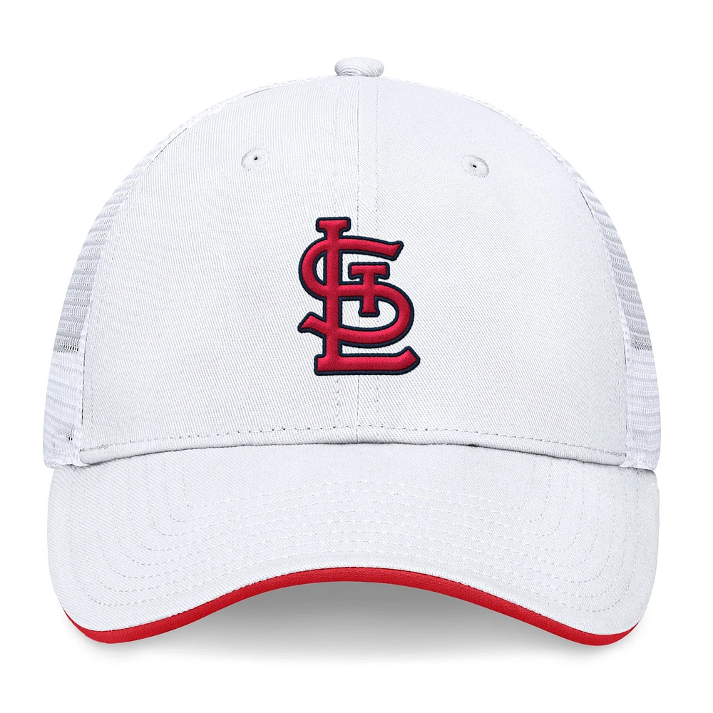 Men's Fanatics White St. Louis Cardinals Front Office Meshback Structured Adjustable Hat