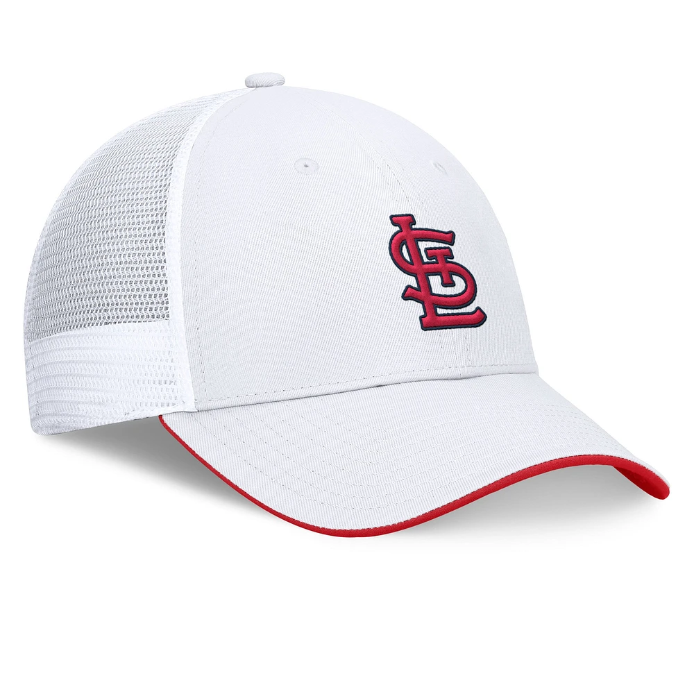 Men's Fanatics White St. Louis Cardinals Front Office Meshback Structured Adjustable Hat