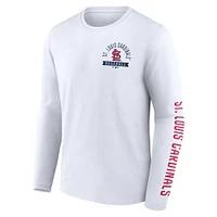 T-shirt à manches longues blanc Fanatics pour homme St. Louis Cardinals Press Box