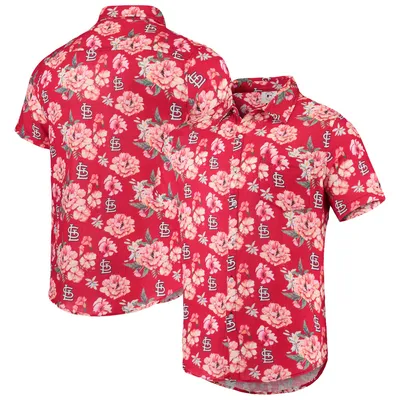 St. Louis Cardinals FOCO Floral Linen Button-Up Shirt - Red