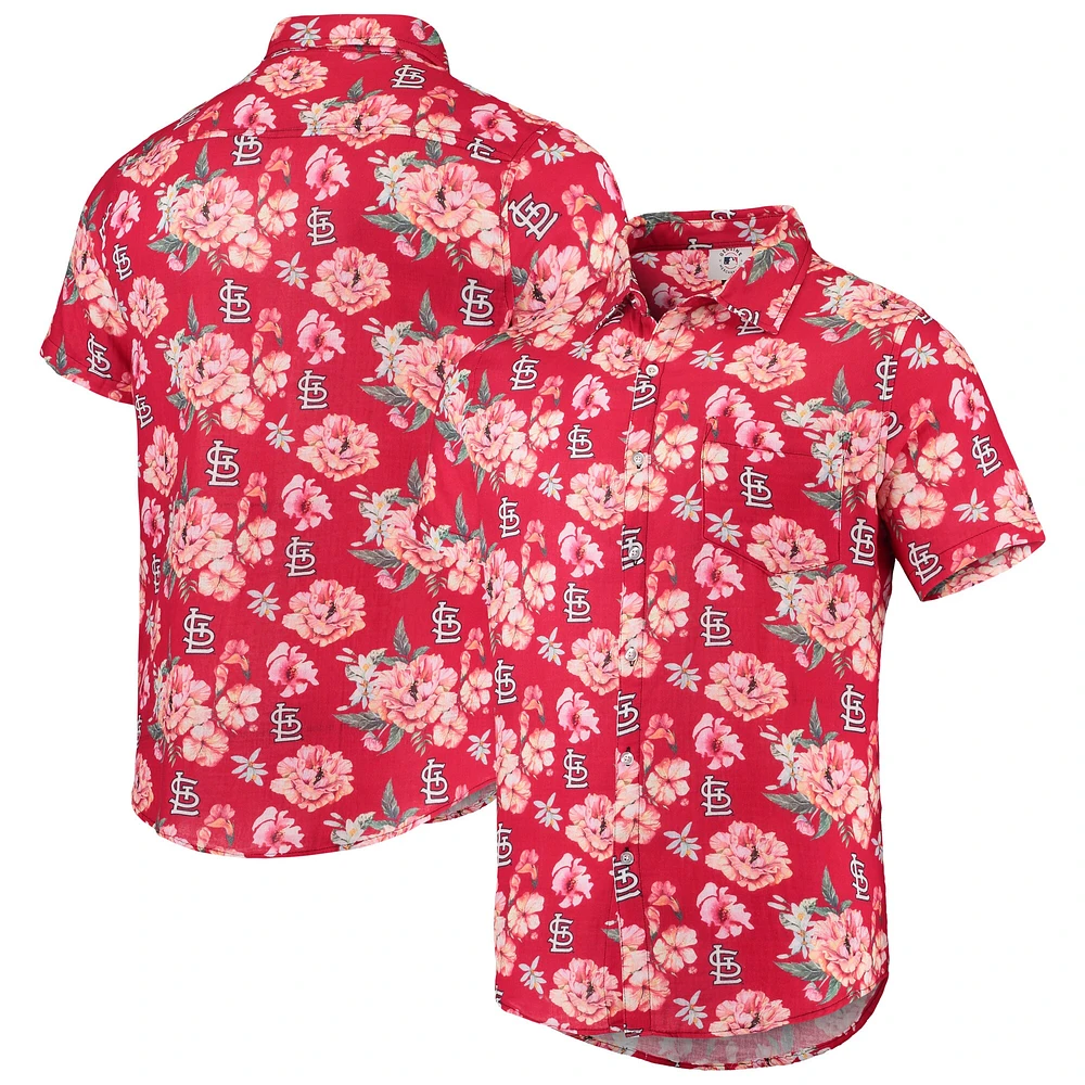 Chemise boutonnée en lin FOCO Red St. Louis Cardinals pour homme