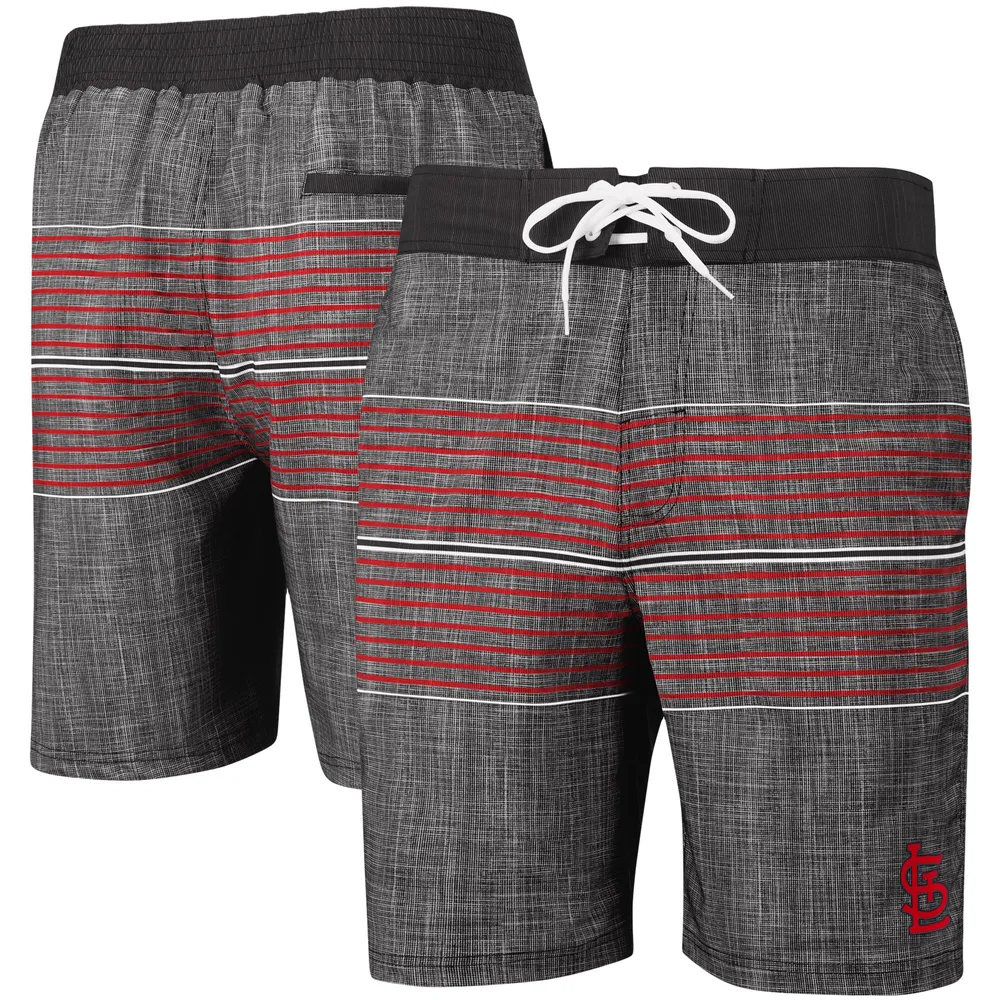 G-III Sports by Carl Banks Charcoal St. Louis Cardinals Horizon Volley Swim Trunks pour hommes