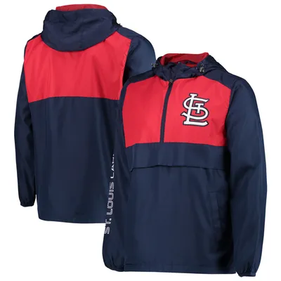 St. Louis Cardinals G-III Sports by Carl Banks Lineman Half-Zip Hoodie Jacket - Navy/Red