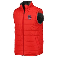 G-III Sports by Carl Banks pour homme Rouge/Charcoal St. Louis Cardinals Power Hitter Gilet réversible entièrement zippé