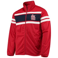 Veste de survêtement à glissière pleine longueur St. Louis Cardinals Power Pitcher G-III Sports by Carl Banks pour homme, rouge/bleu marine