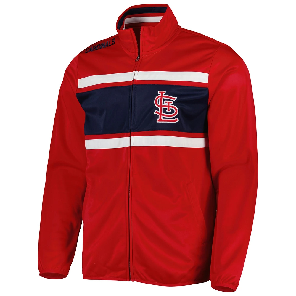 Veste de survêtement entièrement zippée pour hommes G-III Sports by Carl Banks Red St. Louis Cardinals Off Tackle