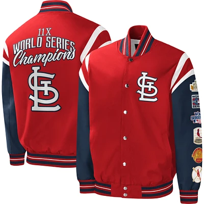 G-III Sports by Carl Banks pour homme Red St. Louis Cardinals Title Holder Full-Snap Varsity Jacket