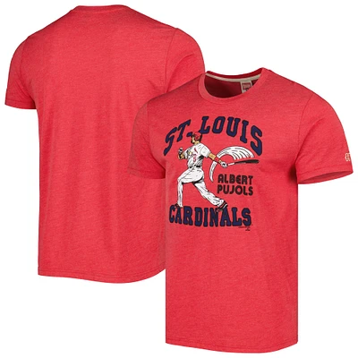 Hommage aux hommes Albert Pujols Red St. Louis Cardinals Illustration T-shirt à trois mélanges