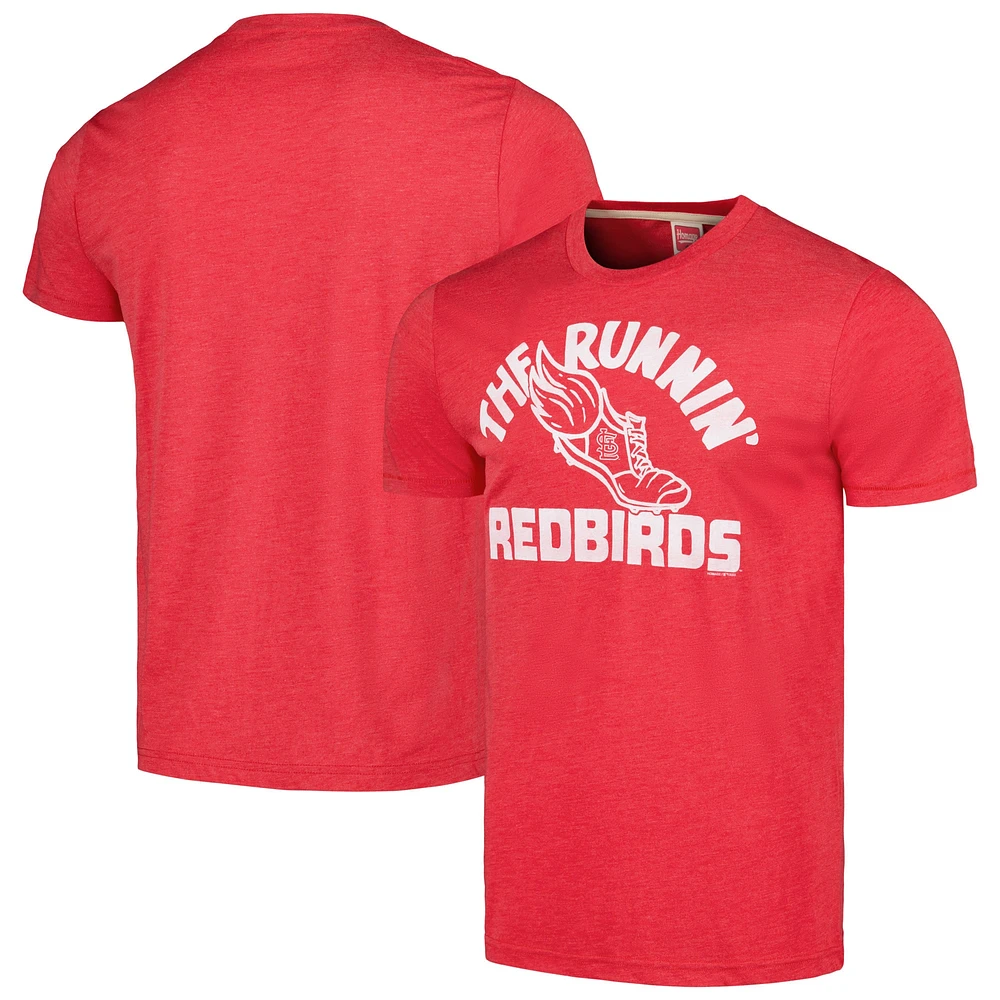 T-shirt triple mélange hommage aux Cardinals de St. Louis pour hommes, collection Doodle, The Runnin' Redbirds