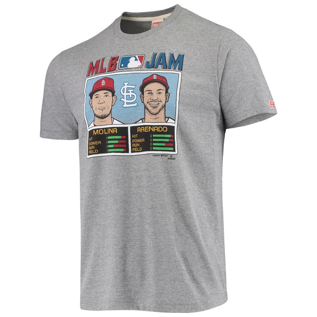 T-shirt Tri-Blend Hommage Yadier Molina & Nolan Arenado Gris St. Louis Cardinals MLB Jam pour hommes