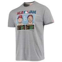 Men's Homage Yadier Molina & Nolan Arenado Gray St. Louis Cardinals MLB Jam Tri-Blend T-Shirt