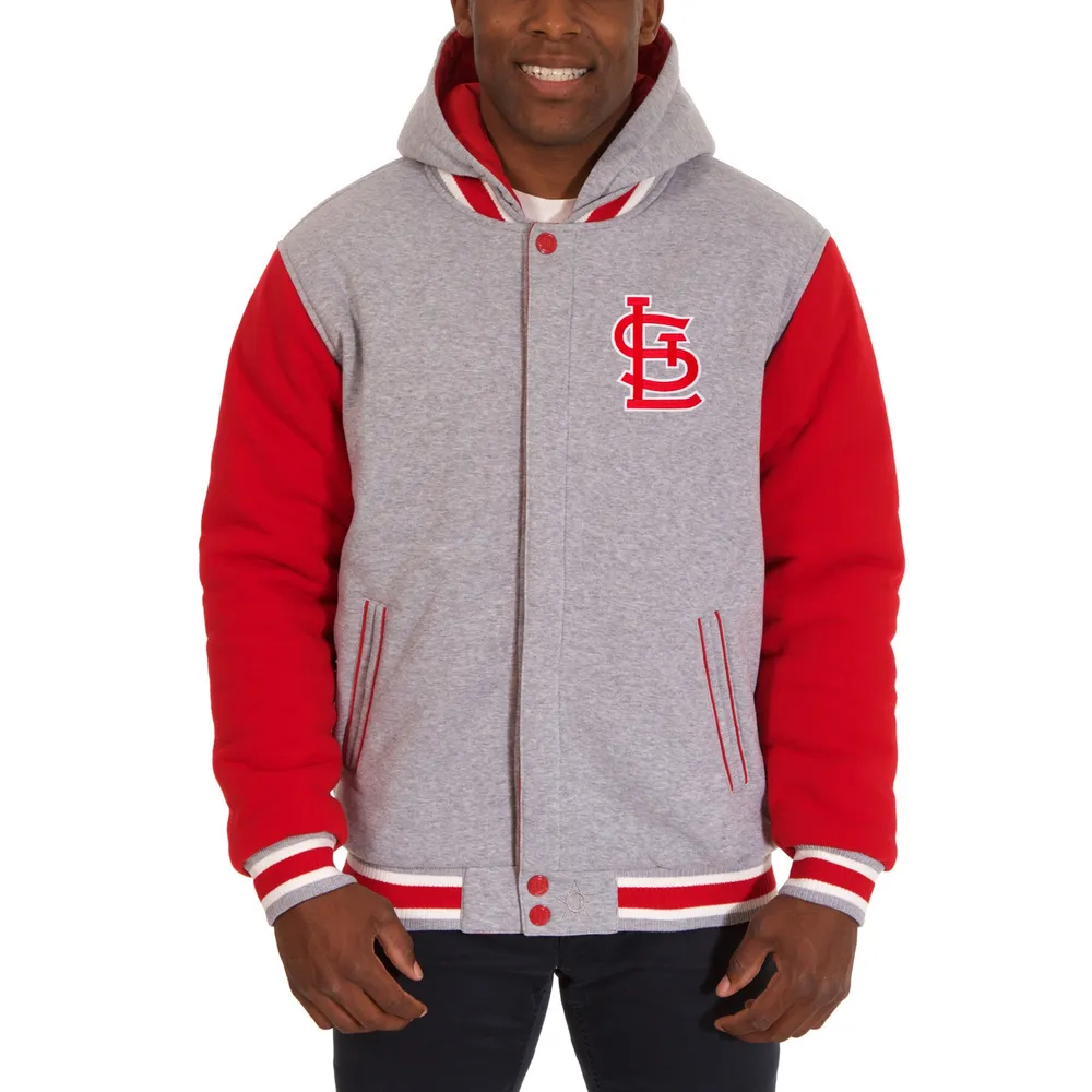 Men's JH Design Navy St. Louis Cardinals Reversible Fleece Full-Snap Hoodie Jacket Size: Small