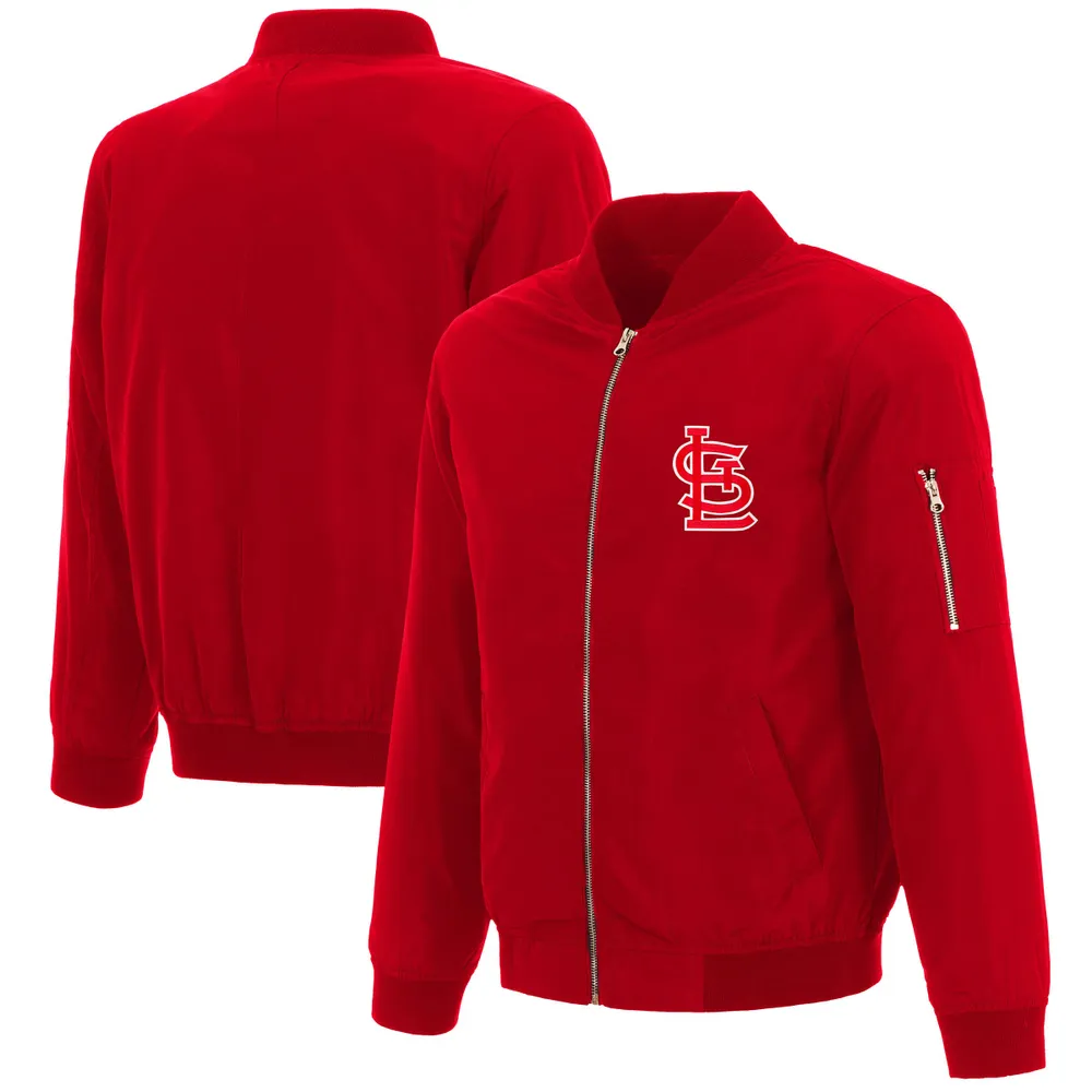 Lids St. Louis Cardinals JH Design Full-Zip Nylon Bomber Jacket - Red