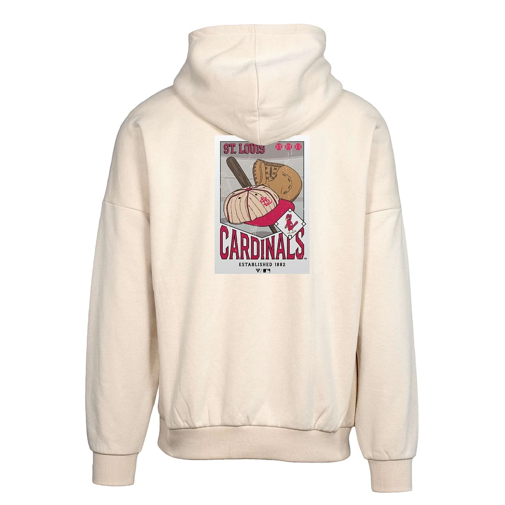 Men's Levelwear  Khaki St. Louis Cardinals Contact Pro Card Pullover Hoodie