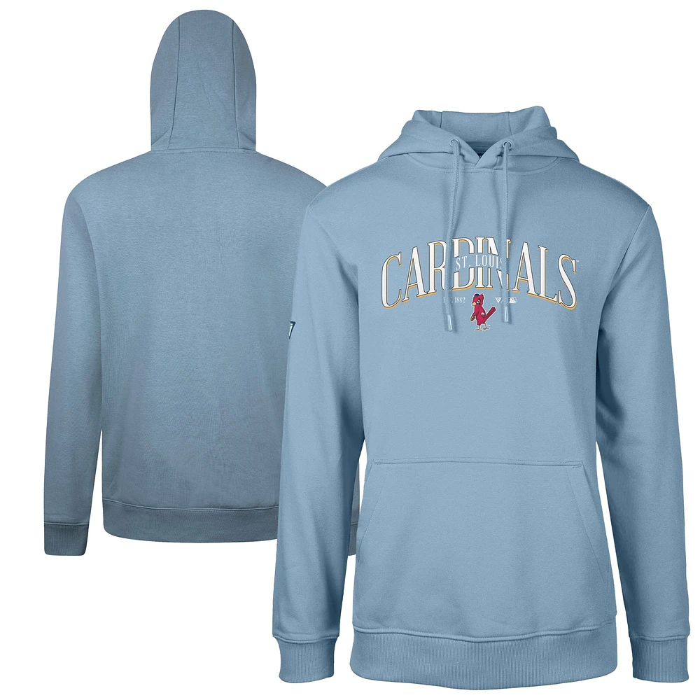 Men's Levelwear Light Blue St. Louis Cardinals Cooperstown Collection Podium Retro Pullover Hoodie