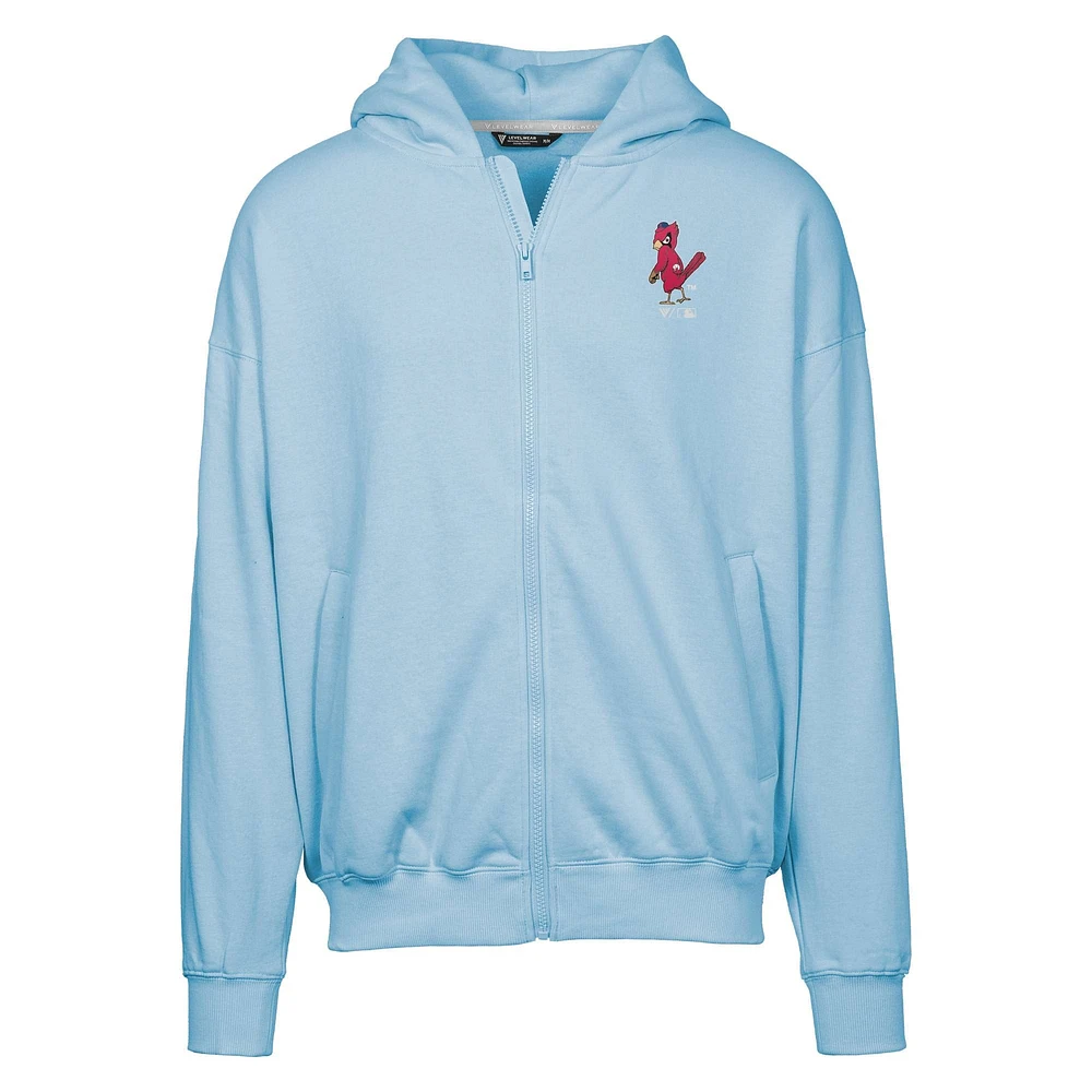 Men's Levelwear  Light Blue St. Louis Cardinals Uphill City Core Logo Full-Zip Hoodie